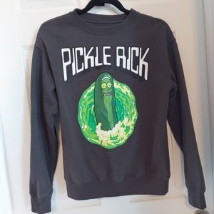 Grey Pickle Rick oversized unisex sweater